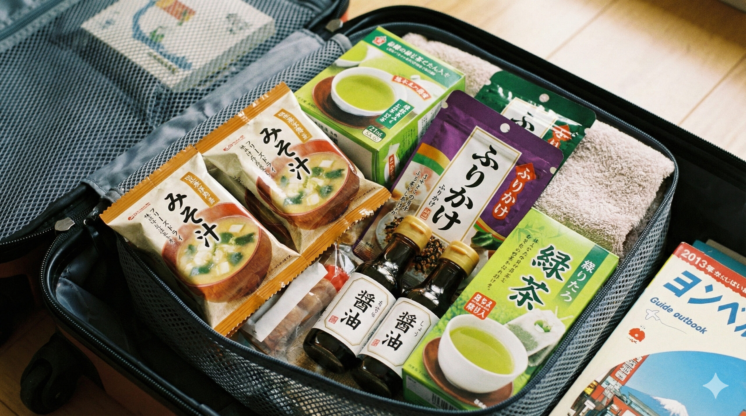 スーツケースに詰められた日本食